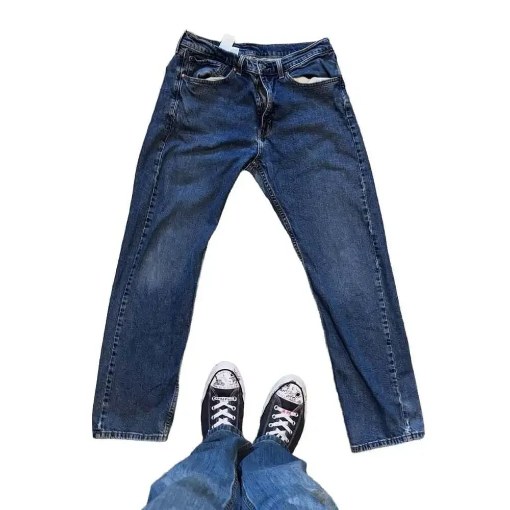 Levi's 505 Regular Fit Straight Leg Jeans Blue Medium Wash Denim Size W34 L